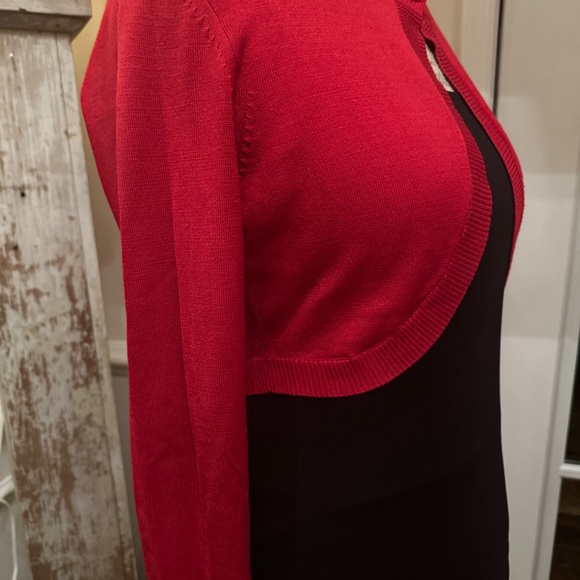Talbots petite women’s silk solid red one-button cardigan sweater size small EUC - Picture 9 of 11